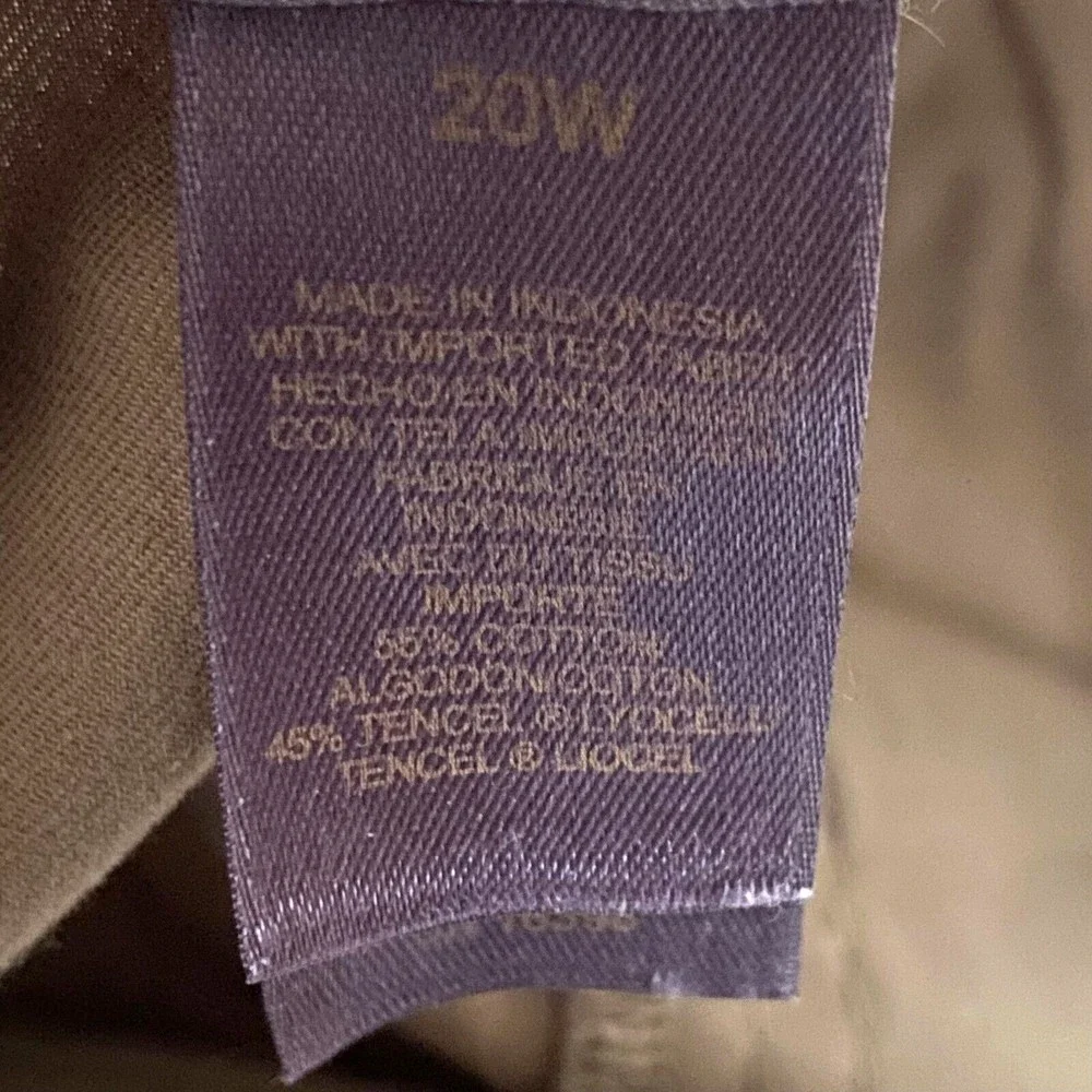 Liz Claiborne Capris 20W Olive Green Sloane Cargo Drawstring Waist Legs Lyocell - Picture 6 of 13
